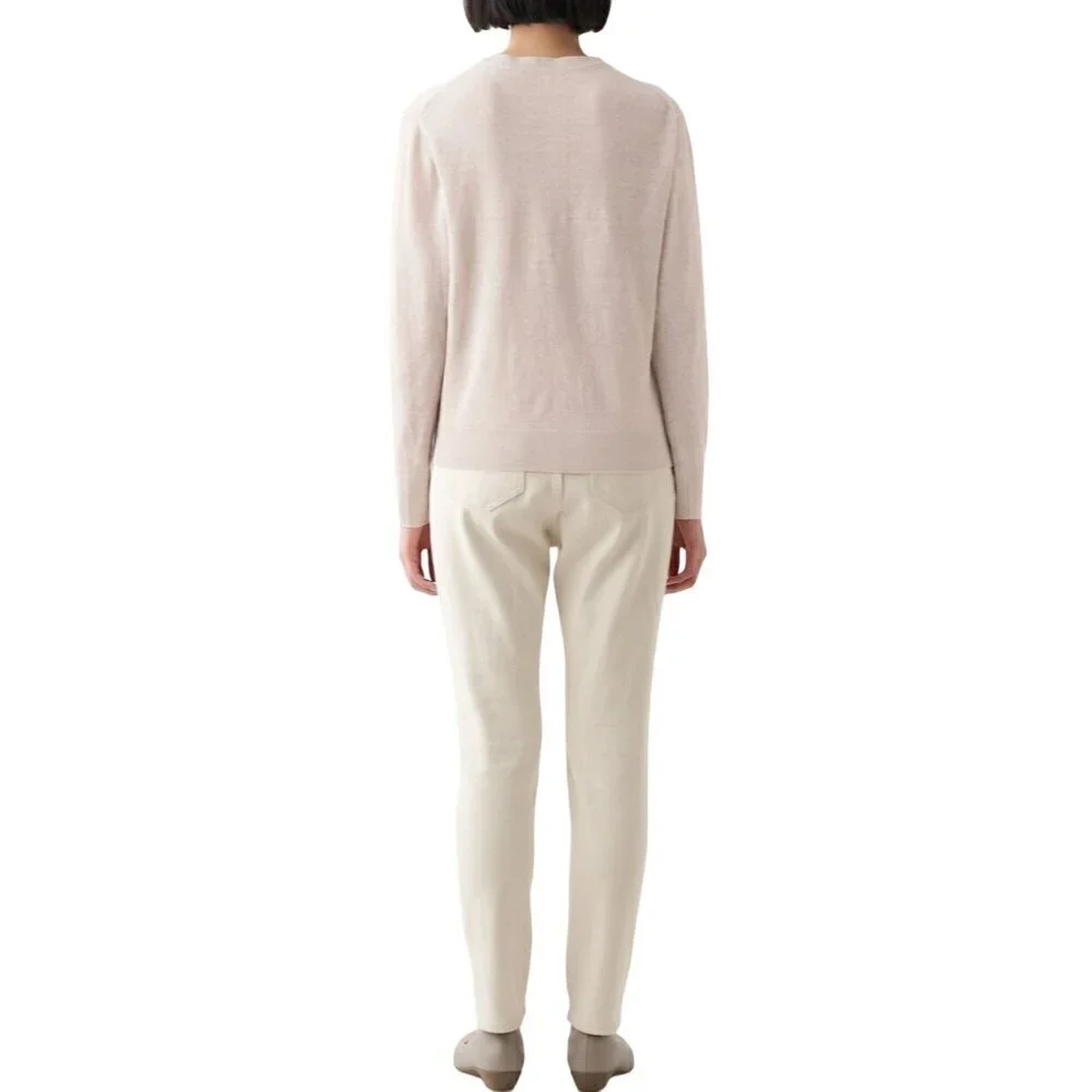 100% True Hemp Sustainable Lightweight Neutral Beige Cardigan Sweater Size XL